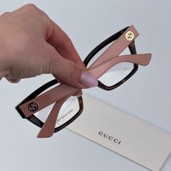 Gucci Women Havana Pink Cat Eye BRAND NEW Eyeglasses GG1715O 005 main image 4